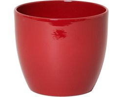 Floran Bloempot glanzend - wijn rood - keramiek - kamerplant - H22.5 x D25 cm- plantenpotten binnen