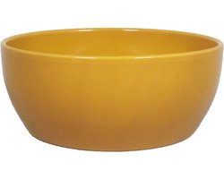 Floran Bloempot schaal - glanzend - oker geel - keramiek - voor kamerplant - H9.5 x D22.5 cm