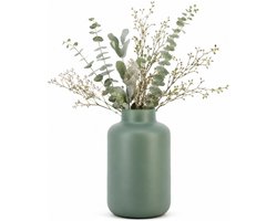 Floran Design bloemenvaas Santiago - groen - mat glas - 20 x 30 cm - glazen vazen