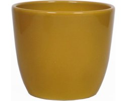 Floran Plantenpot - okergeel - glanzend - keramiek - 22 x 19 cm - plantenpotten binnen