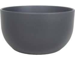 Floran Plantenpot schaal - antraciet grijs - glanzend - H14 x D16 - bloempot