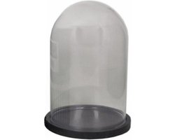 Floran stolp op plateau - zwart - glas - D15xH25 cm - decoratie - woonaccessoires