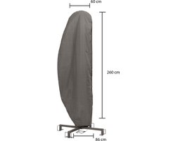 Florance Covers Parasolhoes - Zweefparasol - 260x60/86 - Grijs - Inclusief opzet stok. 2 jaar garantie