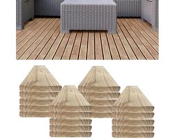 Floranica Set van 20 Vlonderplank larikshouten 120 cm Schuttinglatten, Terrasplanken, constructiehout met groeven
