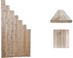 Floranica Set van 5 Vlonderplank larikshouten 100 cm Schuttinglatten, Terrasplanken, constructiehout met groeven