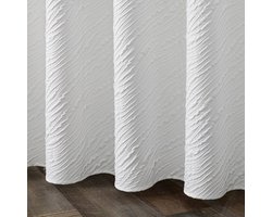 Floraweg Douchegordijn,douchegordijnen voor badkamer 3D embossing marmer Vlak kleur kraam douchegordijn, wasbaar waterdichte stof stofdouche gordijn set met 12 haken, 72 x 79 inch(180cmX200cm) -Wit