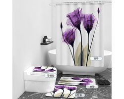 Floraweg Douchegordijn,Shower Curtain,badgordijn,badkamergordijn,Abstract Flower Tulip Rose,-topkwaliteit - digitale printen -Anti Schimmel - Inclusief 12 ringen -met 12 stuks douchegordijnhaken – Waterdicht -Wasbaar- Polyester - 180x200 cm