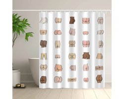 Floraweg Douchegordijn,Shower Curtain,badgordijn,badkamergordijn,Heuplijn patroon,topkwaliteit - digitale printen -Anti Schimmel - Inclusief 12 ringen -met 12 stuks douchegordijnhaken – Waterdicht -Wasbaar- Polyester - 180x200 cm