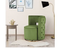 Floraya - Draaifauteuil Beverly - Pistache groen - velours - 360 graden draaibaar - Maximale draagkracht 120KG - draaistoel