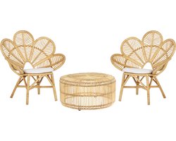FLORENTINE / LIMNI - Bistroset voor 2 - Lichtbeige - Rotan