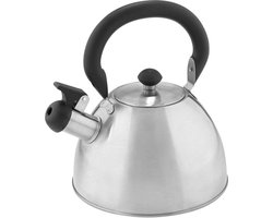 Florina Acero fluitketel gepolijst RVS zilver 2.5 Liter - waterketel - geschikt voor alle warmtebronnen - inklapbaar handvat