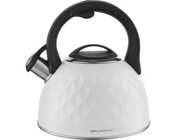 Florina Diamond fluitketel 2,5 L geschikt voor alle warmtebronnen - Waterketel - Waterkoker - RVS - Mat antraciet - Diamant patroon - High Quality - Fast heating