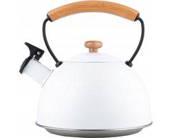 Florina Natura Line fluitketel RVS wit 2.3 Liter - waterketel - geschikt voor alle warmtebronnen
