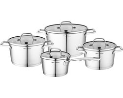 Florina professional pannenset rvs 8 delig - Kookpan - Pannen - Potten - Koken - Alle warmtebronnen - Vaatwasser bestendig