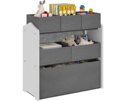 Florixa® Speelgoedkast - Opbergkast KindeFlorixa - Opbergkast Speelgoed - Speelgoed Kast - Speelgoedrek - Grijs - 7cm x 30cm x 60cm; 5.9 kg