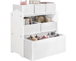 Florixa® Speelgoedkast - Opbergkast KindeFlorixa - Opbergkast Speelgoed - Speelgoed Kast - Speelgoedrek - Wit - ‎7cm x 30cm x 60cm; 5.9 kg