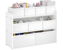 Florixa® Speelgoedkast - Opbergkast KindeFlorixa - Opbergkast Speelgoed - Speelgoed Kast - Speelgoedrekt - Wit - 60cm x 30cm x 60cm; 6.5 kg