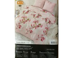 Flower Blush Pink 1 persoons dekbedovertrek 140-200 cm