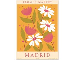 Flower market - Madrid Poster 50x70 cm - exclusief lijst