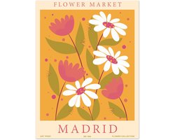 Flower market - Madrid Poster 70x100 cm - exclusief lijst