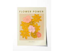 Flower Power Poster - Poster 50x70 cm - Sfeervolle Wanddecoratie voor Woonkamer & Slaapkamer - Premium papier - zonder lijst