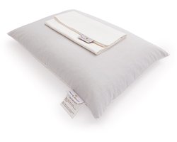 FLOWPILLOW - Boekweit Kussen + Kussensloop Satijn - Hoofdkussen Hervulbaar - Formaat 42x30 - 100% Biologisch + Natuurlijk