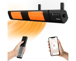 Flowsense Heater - Terrasverwarmer Elektrisch Hangend - Infrafrood Verwarming - Voor 35m2 ruimtes - Binnen & Buiten - Incl. Afstandsbediening