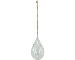 Floz Design glazen plantenhanger voor luchtplant - glazen bol voor planten - plantenpot van glas druppel - ambachtelijk geblazen - 10 cm - fairtrade
