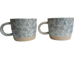 Floz Design stoere koffiemokken - handgemaakt aardewerk - luxe mokken met groot oor - fairtrade - set van 2
