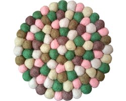 Floz Design vilten onderzetter - set van 2 - onderzetter voor pan of bloempot - aardetinten - fairtrade