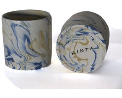 Floz koffiemok - theemok - stoneware - geel en blauw - 150ml - fairtrade