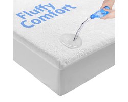 Fluffy Comfort Waterdichte Molton 120x200 - 250GSM - Luxueus en Super Zacht - Superzacht Donsgevoel - Ademend - Antibacteriëel - Rondom Elastiek - Waterdicht Fluffy Comfort Matras Beschermer Incontinentie Matrasbeschermer - Extra dik - 120 x 200cm