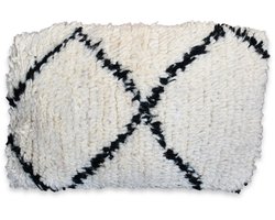 Fluffy kussen (Beni Ourain) - Handgemaakt en uniek - 100% wol - 40x30 cm
