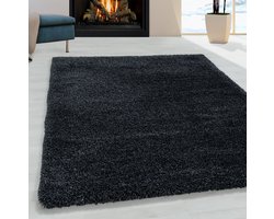 Fluffy Vloerkleed – Antraciet – Hoogpolig & Extra Zacht – 140x200 cm