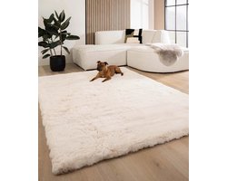 Fluffy vloerkleed - Comfy Deluxe crème 70x140 cm