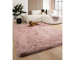 Fluffy vloerkleed - Comfy Deluxe roze 70x140 cm