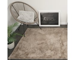 Fluffy Vloerkleed Taupe 200x290 cm – Hoogpolig 30 mm – Extra Dik & Zacht – 1900 g/m² – Afgewerkte Randen