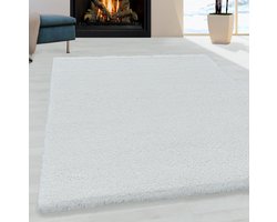 Fluffy Vloerkleed – Wit – Hoogpolig & Extra Zacht – 140x200 cm