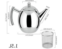 Fluitende Theeketel Roestvrij Staal Waterkoker - 1.5L Capaciteit - Infuser voor Losse Thee - Theepot met Fluit - Koffiepot met Theezakjes - 1.5L .