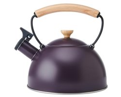 Fluitende Waterkoker 1.6L Paars - Roestvrij Staal met Hittebestendig Houten Handvat