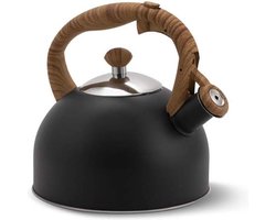 Fluitketel 2.5 l Zwart voor Fornuis Top Ketel Fluitend - Inductie Gas Keramisch Elektrische