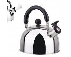 Fluitketel - 3L RVS Fluitketel - Met Warmtebestendig Handvat & Veilige Tuit - Voor Gas & Elektrische Kookplaat - Klassiek & Veilig in Gebruik