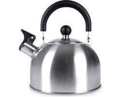 Fluitketel Edelstaal Zilver 2,5 l - Waterketel met Fluitje - Waterkoker