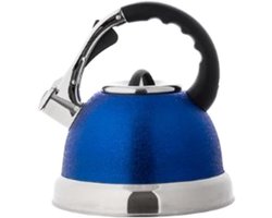 Fluitketel Roestvrijstaal - Waterketel Kookplaat - Snel Water Koken - Duidelijk Fluit Signaal - 3.5 Liter Capaciteit - Blauw