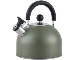 Fluitketel – RVS – Donkergroen – Met Nylon Fluit – Geschikt voor Gas, Inductie, Keramisch & Elektrisch – 2,5L