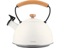 Fluitketel RVS met Houten Handvat 2.3L voor Alle Fornuizen Inclusief Inductie