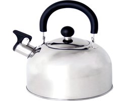 Fluitketel - RVS theeketel - Geschikt voor inductie - Fluitend design - Voor keuken & thee - Voor gezin - Zilver - 4 liter - 1 stuk
