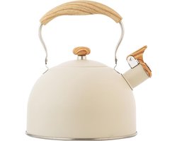 Fluitketel/ Theeketel 2.5 l roestvrij staal automatische fluitketel - melk thee koffie - gas elektrisch fornuis keramisch fornuis - crème