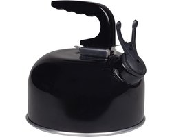 Fluitketel/ Theeketel Draagbare voor op de camping - Valiant FIR559 - Zwart Aluminium - 1,0 liter