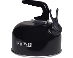 Fluitketel/ Theeketel Draagbare voor op de camping - Valiant FIR559 - Zwart Aluminium - 1,0 liter